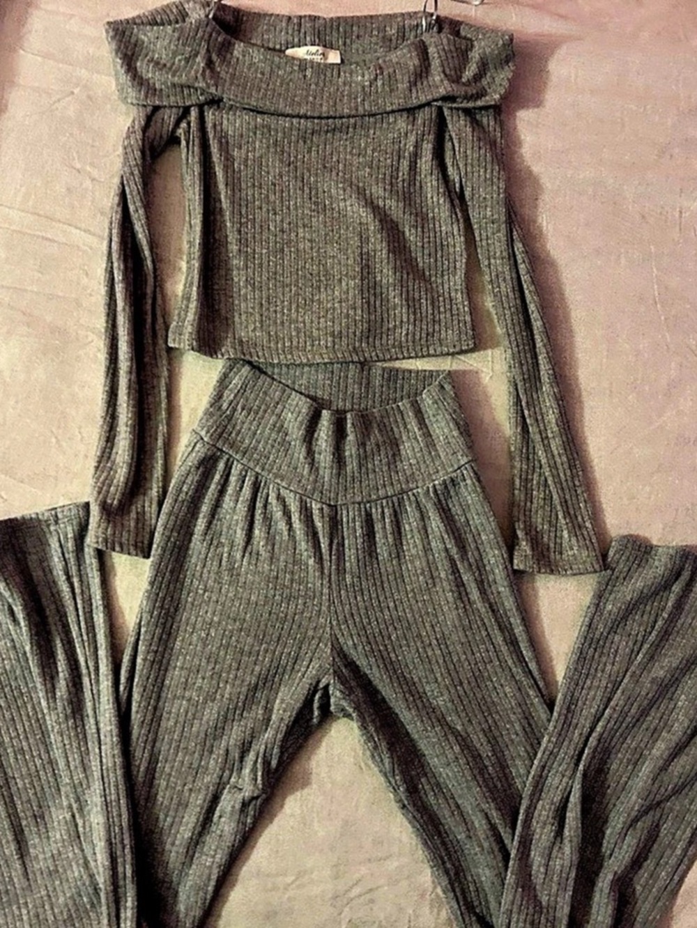 Atelier by Kirious Ribbed Gray Two-Piece Set